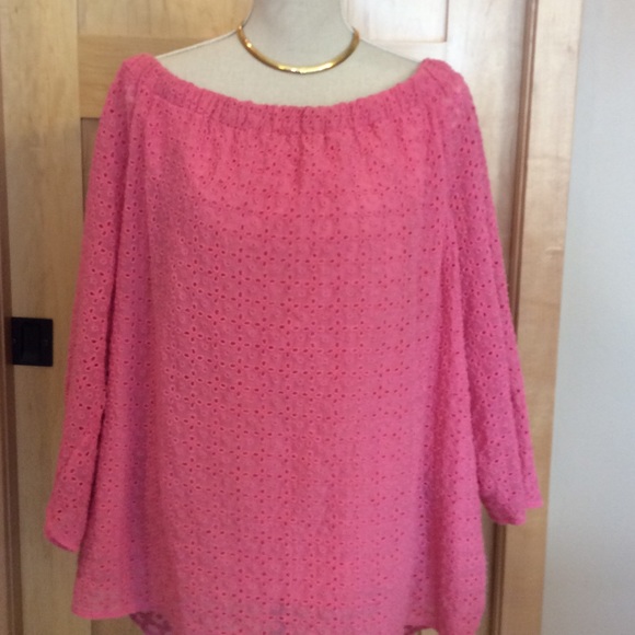 Tommy Hilfiger Off The Shoulder, Eyelet Blouse - Picture 1 of 3